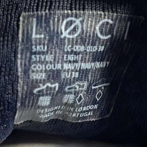 LOCI Women's Navy Nine Logo Low-Top Sneaker Shoes SZ 7.5 (38) NEW - Picture 6 of 7